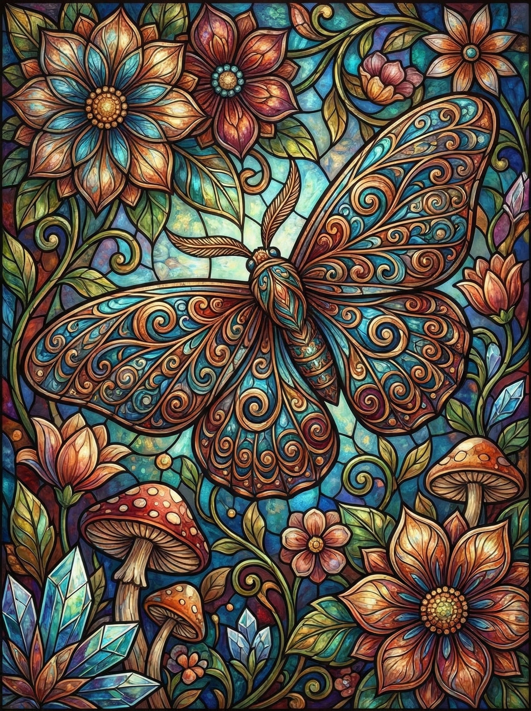 Ornate Garden Moth (100 Color Diamond Painting) Diamond Painting kit