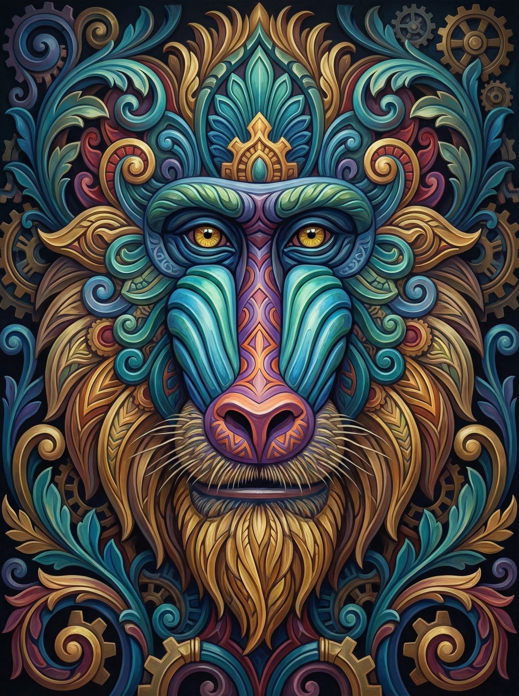 Ornate Mystical Lion (Diamond Painting) Diamond Painting kit
