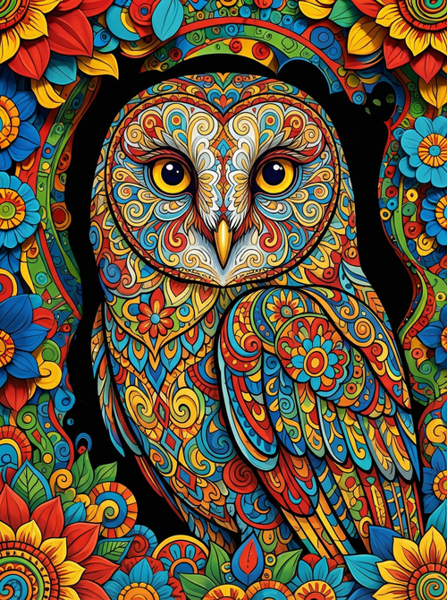 Mandala Owl (100 Color Diamond Painting) Diamond Painting kit