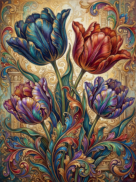 Ornate Tulip Art Nouveau (Diamond Painting)