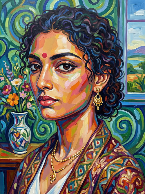Ornate Woman Portrait (100 Color Diamond Painting) Diamond Painting kit