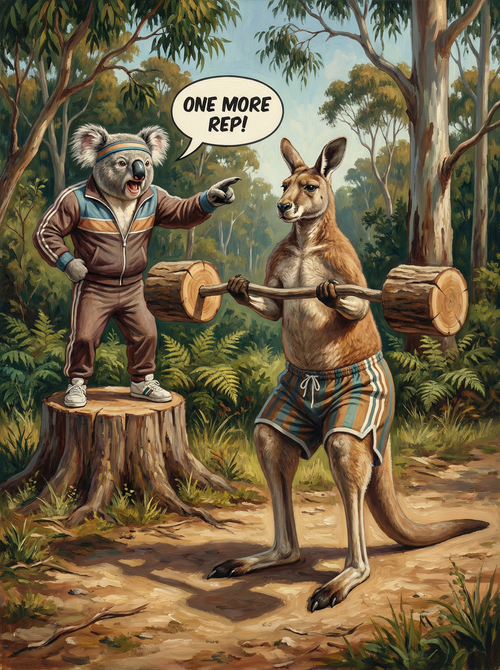 Outback Gym Buddies (Diamond Painting) Diamond Painting kit