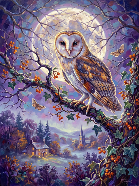 Owl Against the Moon