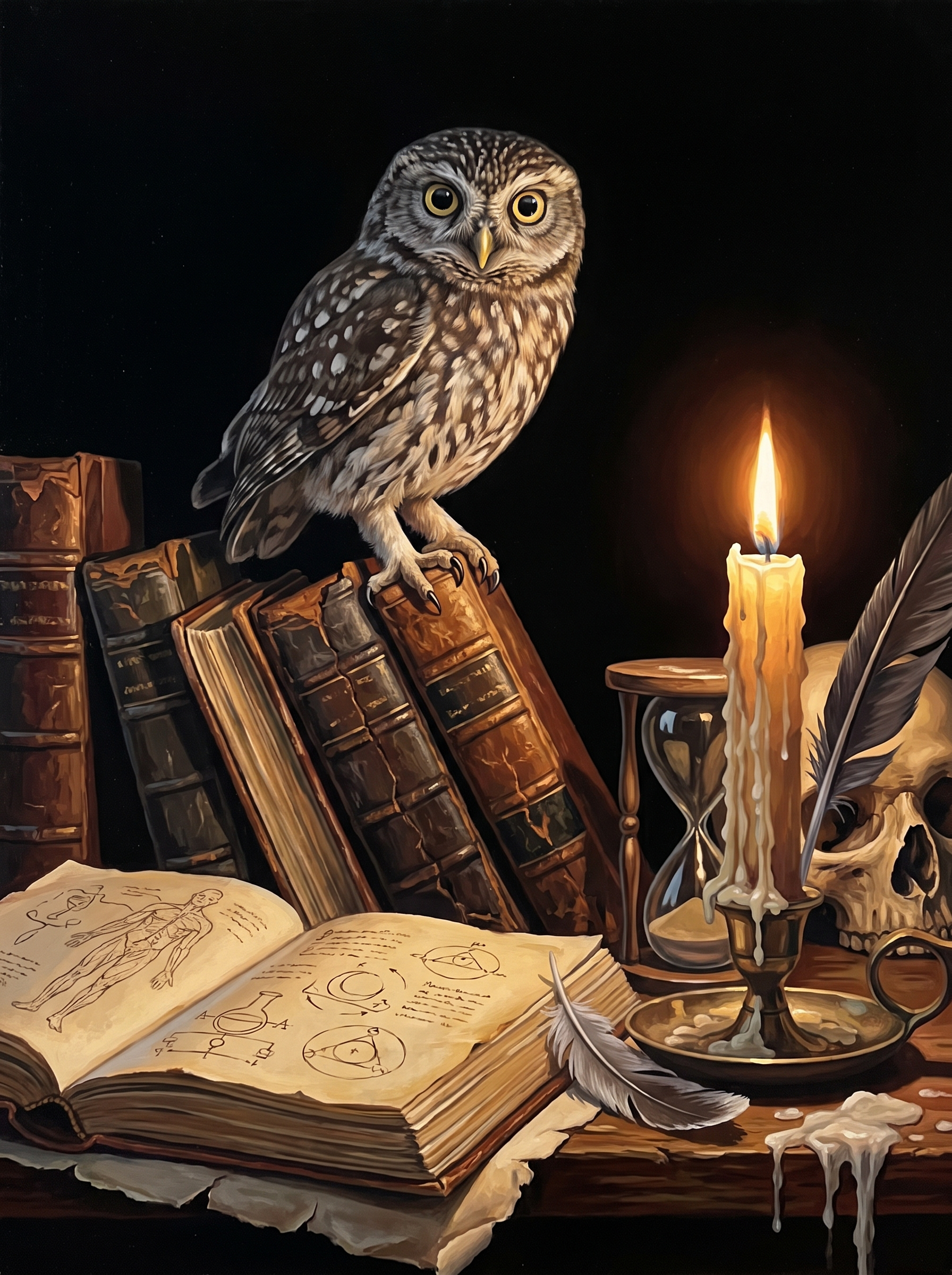 Owl on Books