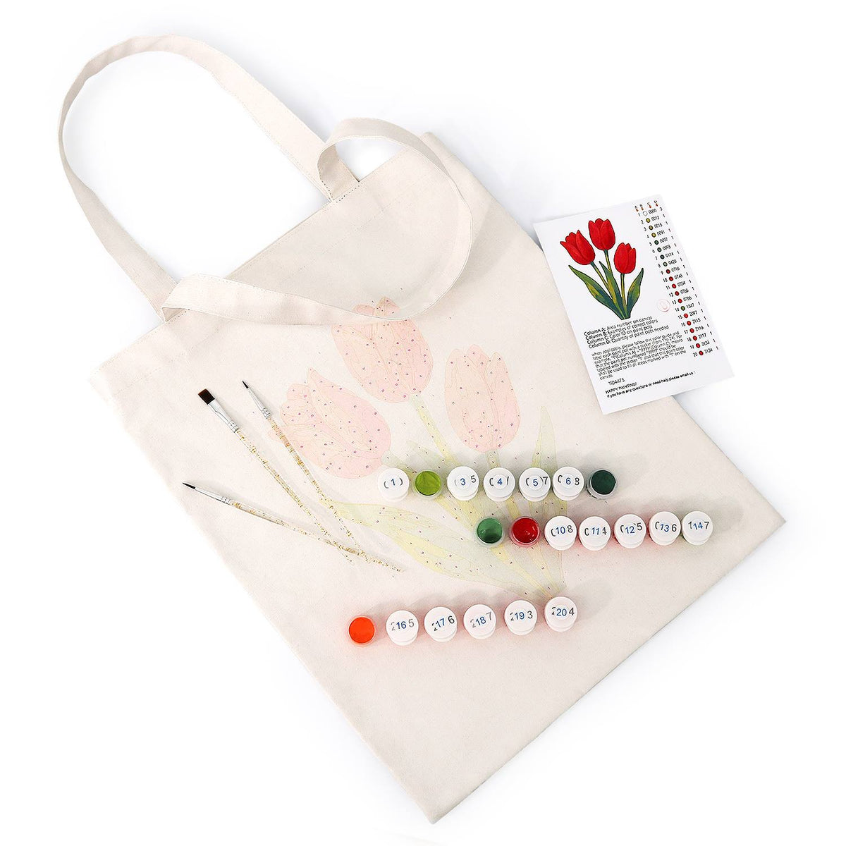 Three Scarlet Tulips paint by numbers tote bag – image 6