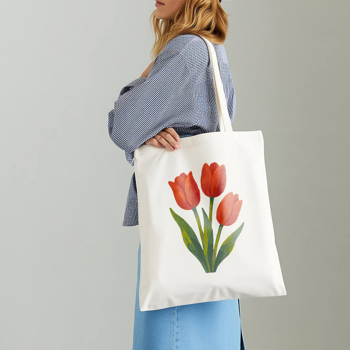 Three Scarlet Tulips paint by numbers tote bag – image 14