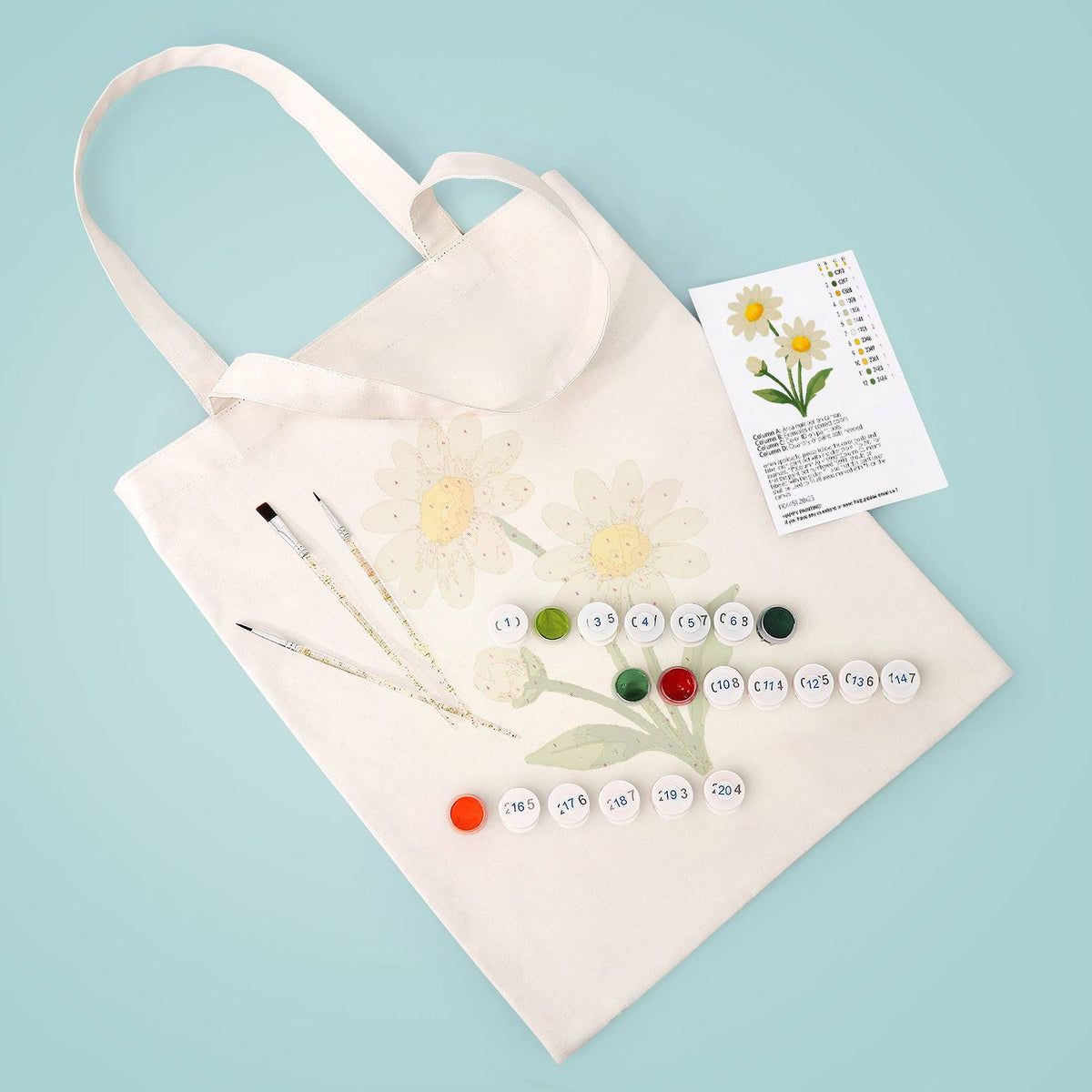 Twin Daisies in Bloom paint by numbers tote bag – image 5