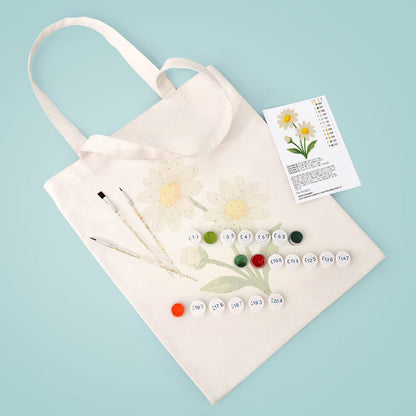 Twin Daisies in Bloom paint by numbers tote bag – image 5
