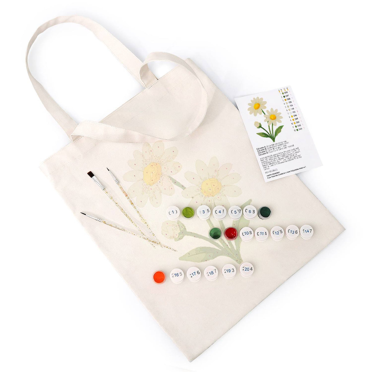 Twin Daisies in Bloom paint by numbers tote bag – image 6