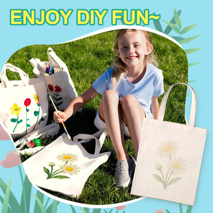 Twin Daisies in Bloom paint by numbers tote bag – image 9