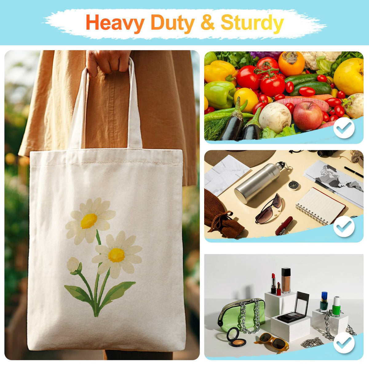 Twin Daisies in Bloom paint by numbers tote bag – image 13