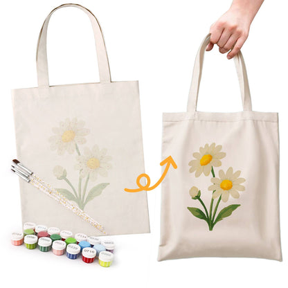 Twin Daisies in Bloom paint by numbers tote bag – image 15