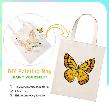 Golden Butterfly with Amber Spots paint by numbers tote bag – image 4