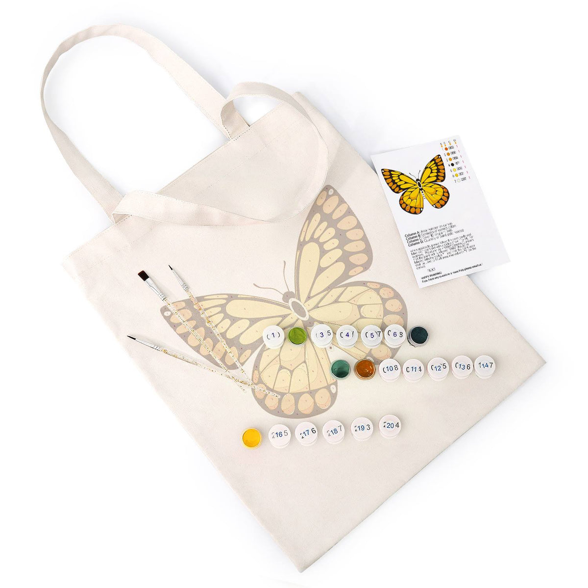Golden Butterfly with Amber Spots paint by numbers tote bag – image 5
