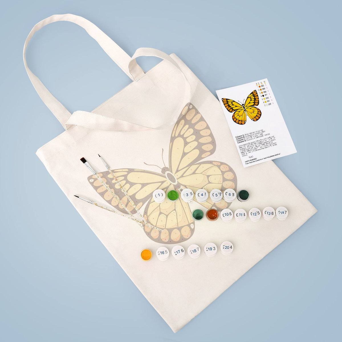 Golden Butterfly with Amber Spots paint by numbers tote bag – image 6