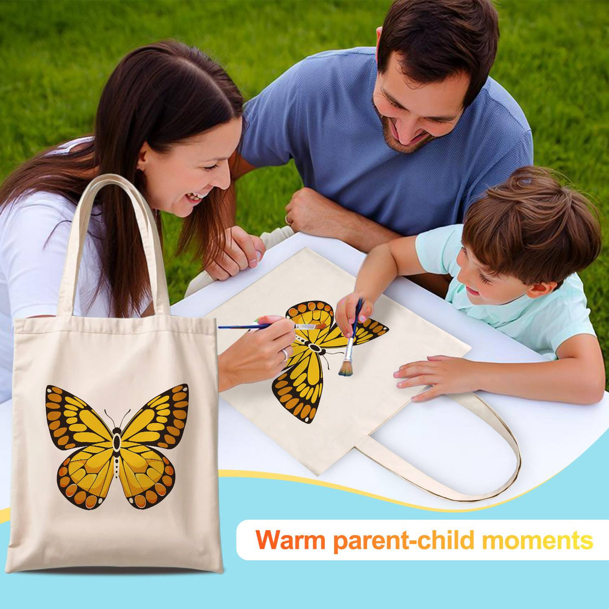 Golden Butterfly with Amber Spots paint by numbers tote bag – image 13