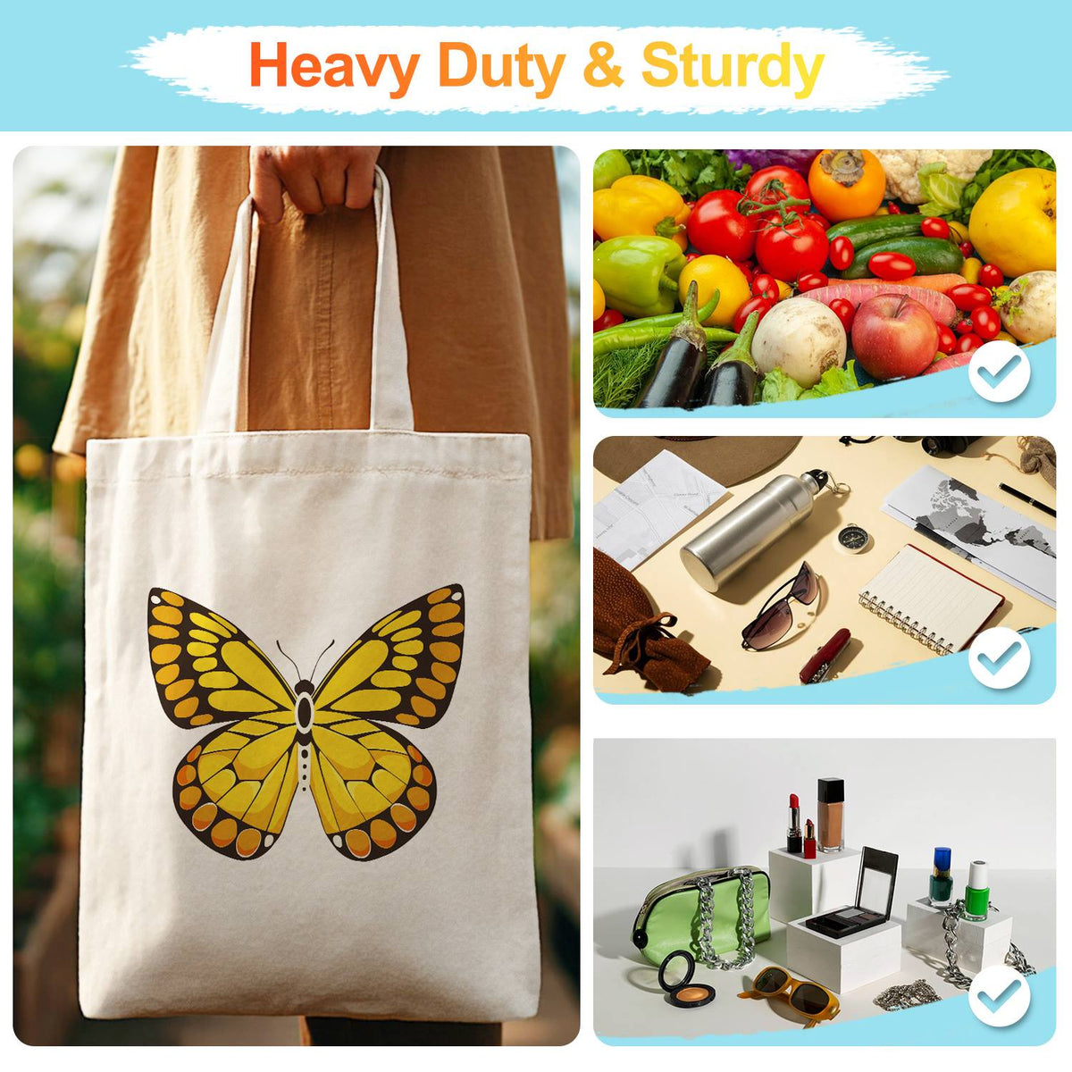 Golden Butterfly with Amber Spots paint by numbers tote bag – image 14