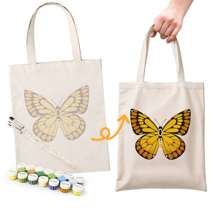 Golden Butterfly with Amber Spots paint by numbers tote bag – image 16
