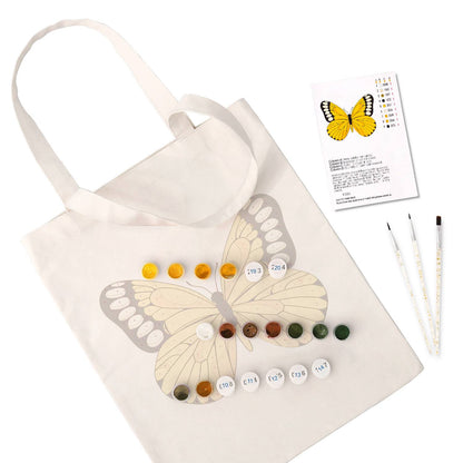 Black-Tipped Sunshine Butterfly paint by numbers tote bag – image 2