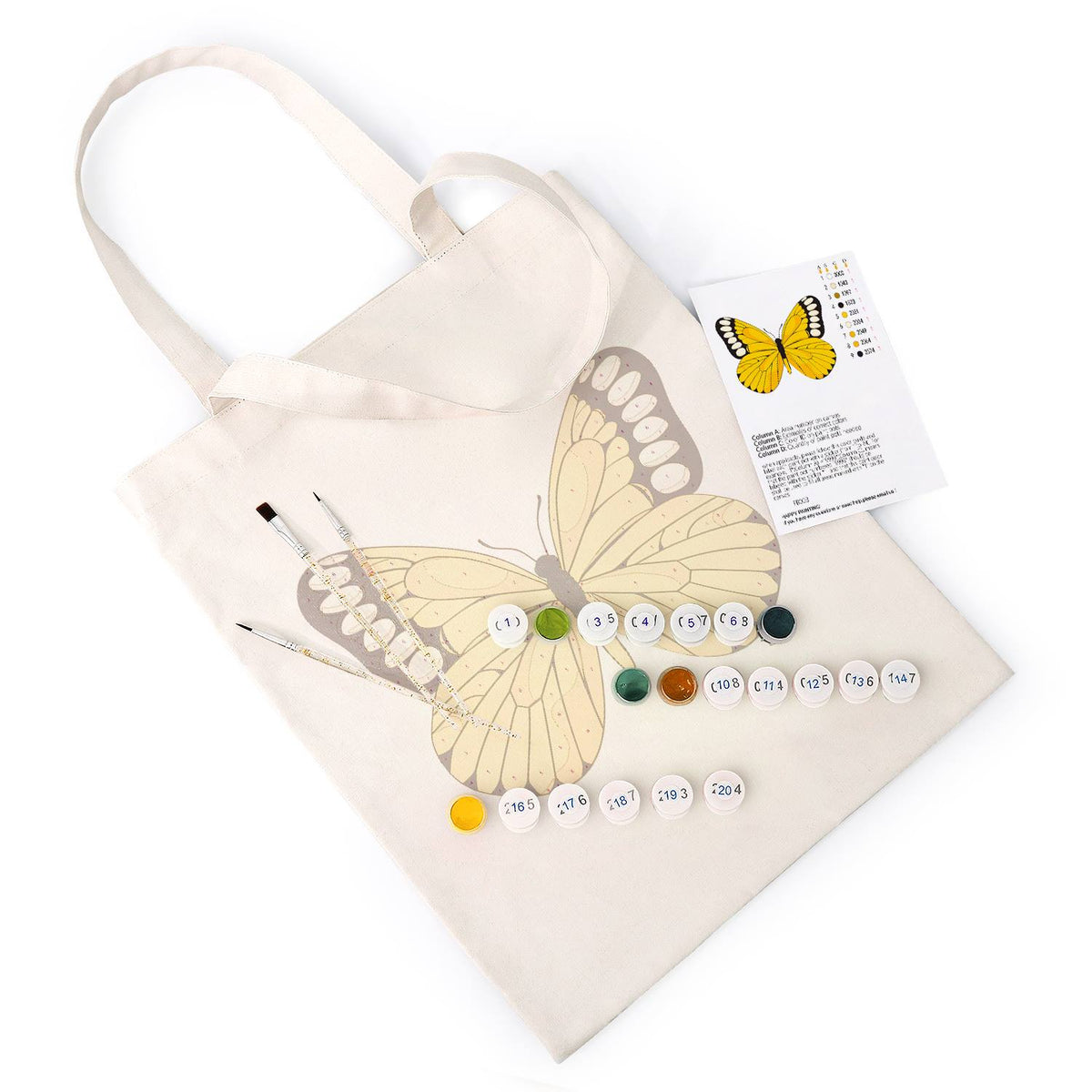Black-Tipped Sunshine Butterfly paint by numbers tote bag – image 5