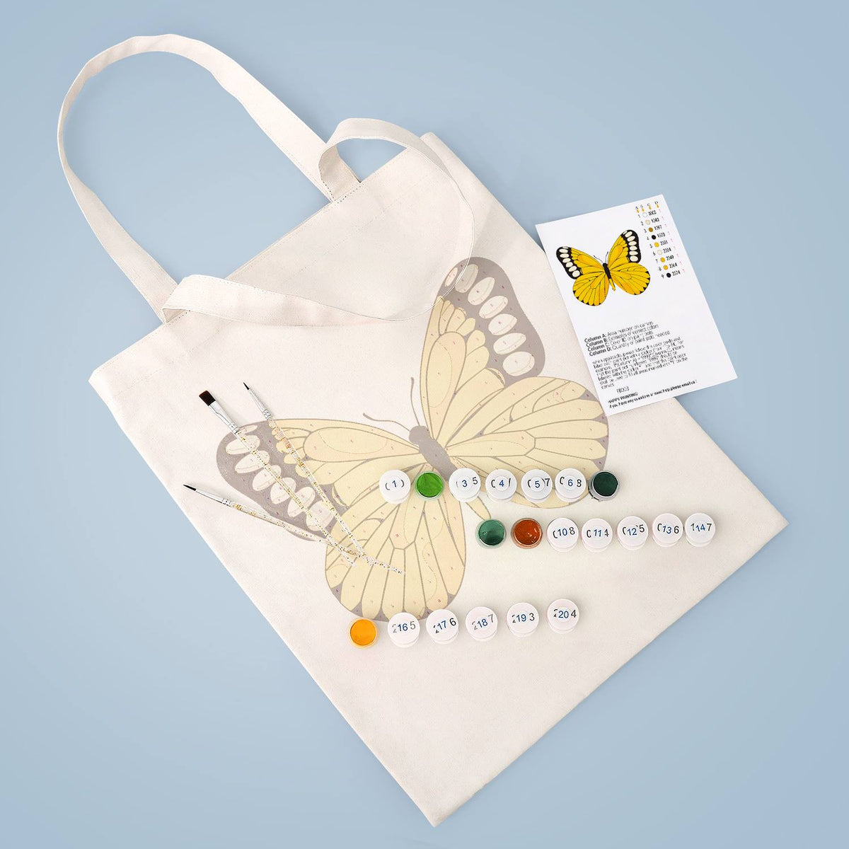 Black-Tipped Sunshine Butterfly paint by numbers tote bag – image 6