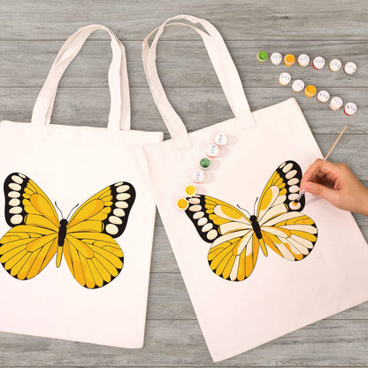 Black-Tipped Sunshine Butterfly paint by numbers tote bag – image 7