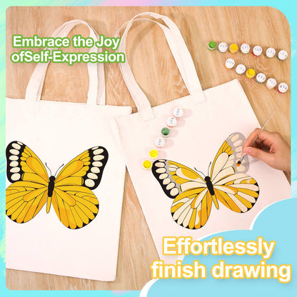 Black-Tipped Sunshine Butterfly paint by numbers tote bag – image 8