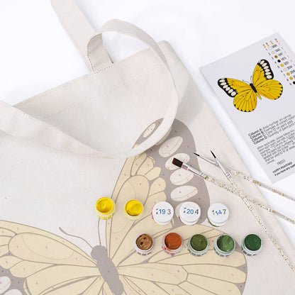 Black-Tipped Sunshine Butterfly paint by numbers tote bag – image 11