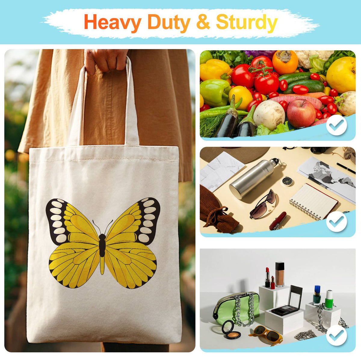 Black-Tipped Sunshine Butterfly paint by numbers tote bag – image 14