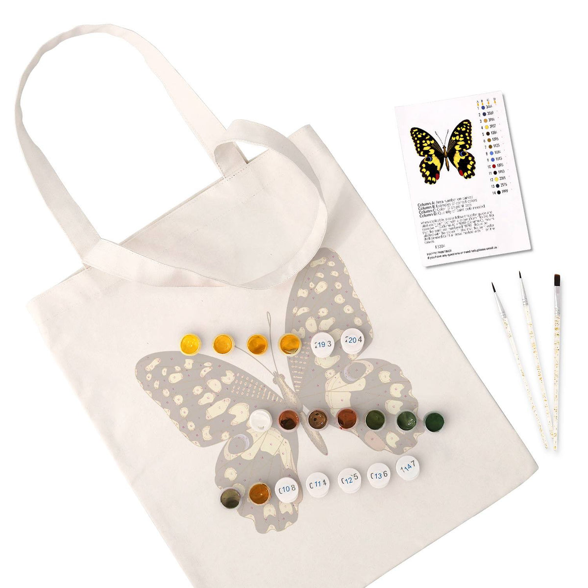Yellow-Spotted Swallowtail paint by numbers tote bag – image 2