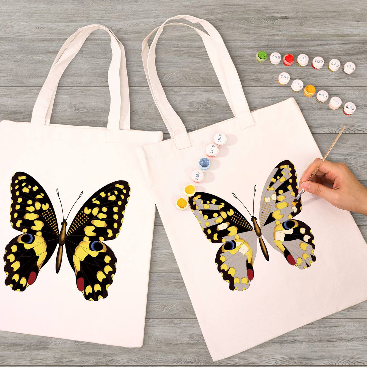 Yellow-Spotted Swallowtail paint by numbers tote bag – image 7