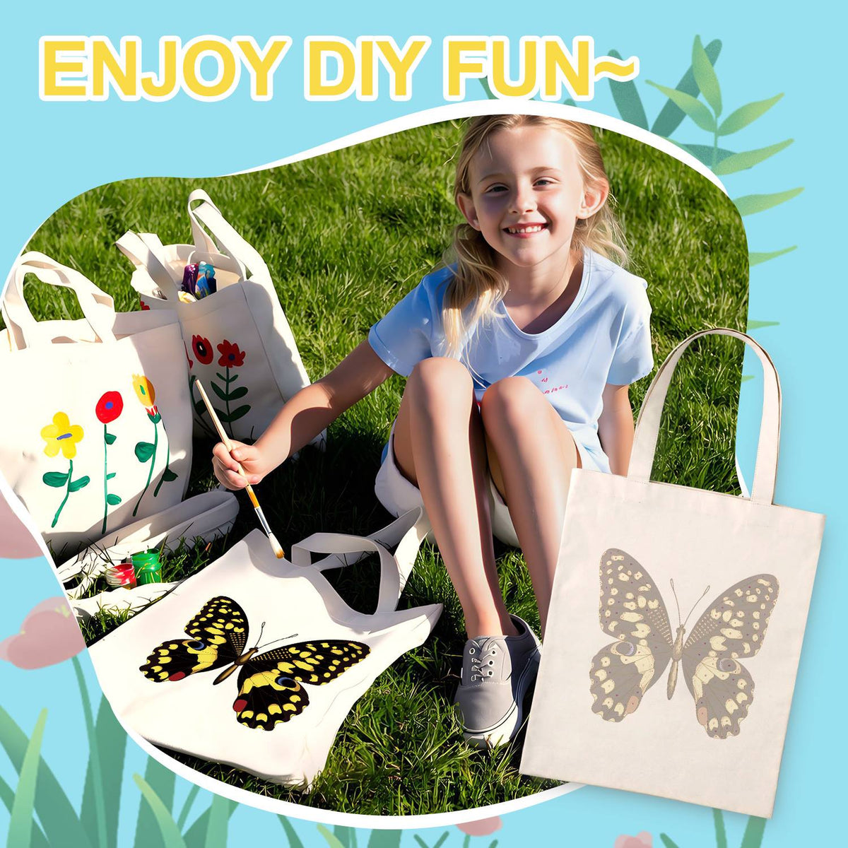 Yellow-Spotted Swallowtail paint by numbers tote bag – image 9
