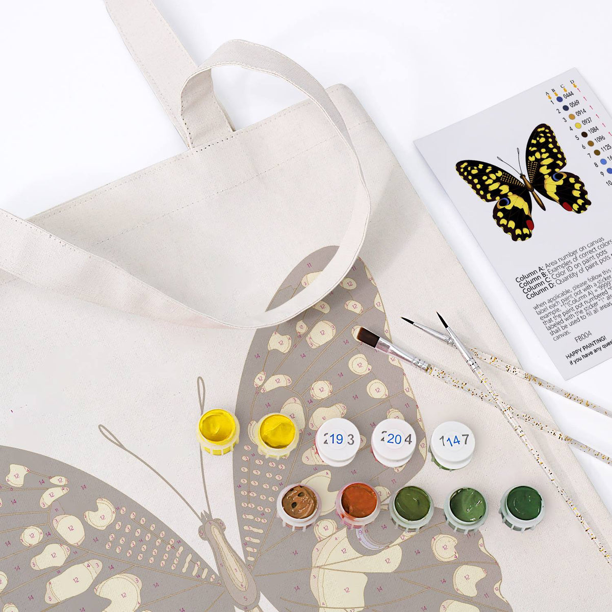 Yellow-Spotted Swallowtail paint by numbers tote bag – image 11