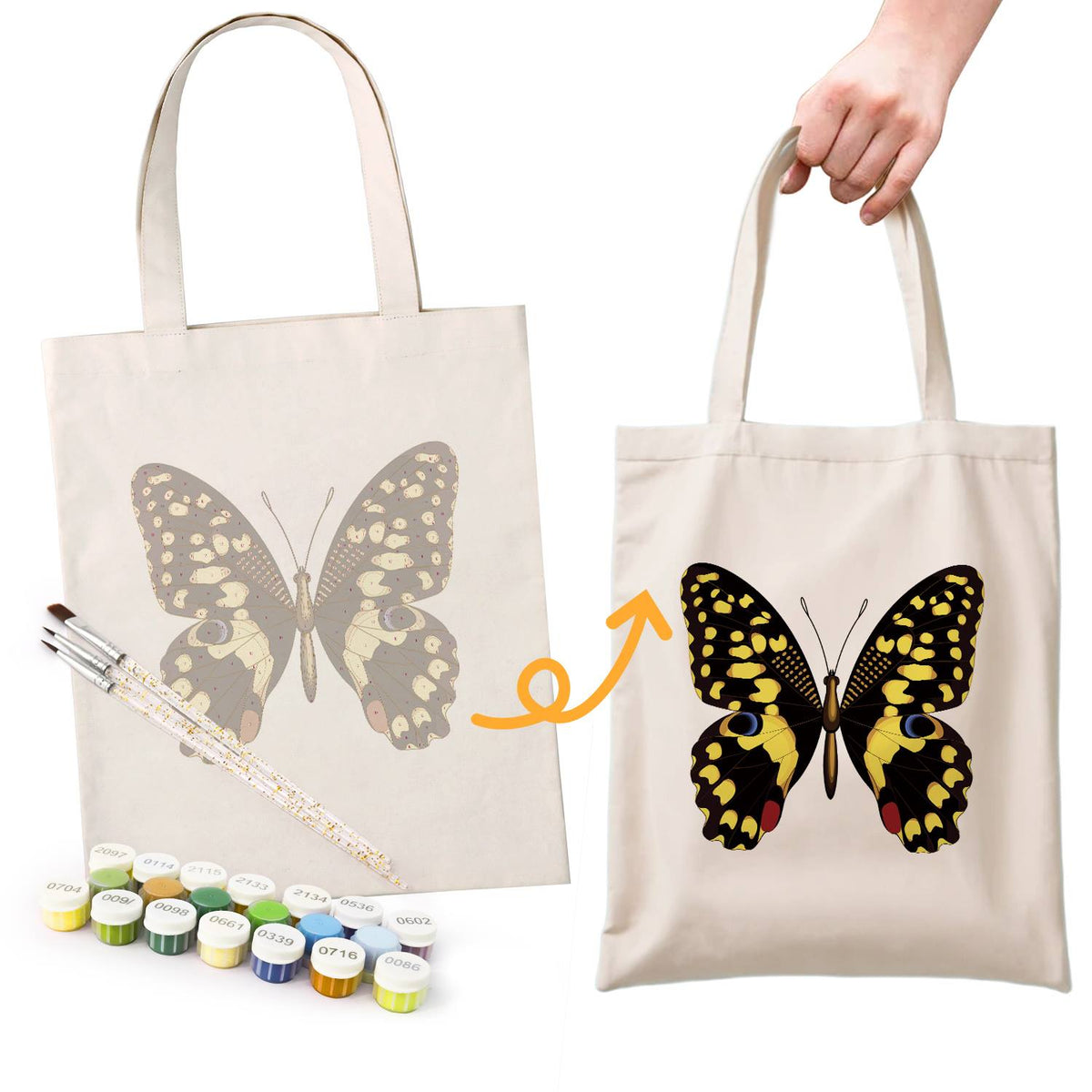 Yellow-Spotted Swallowtail paint by numbers tote bag – image 16