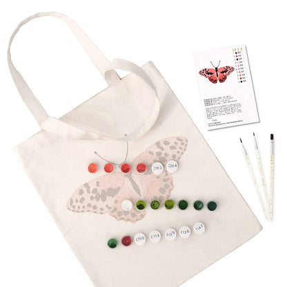 Spotted Salmon-Pink Butterfly paint by numbers tote bag – image 2