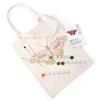 Spotted Salmon-Pink Butterfly paint by numbers tote bag – image 5