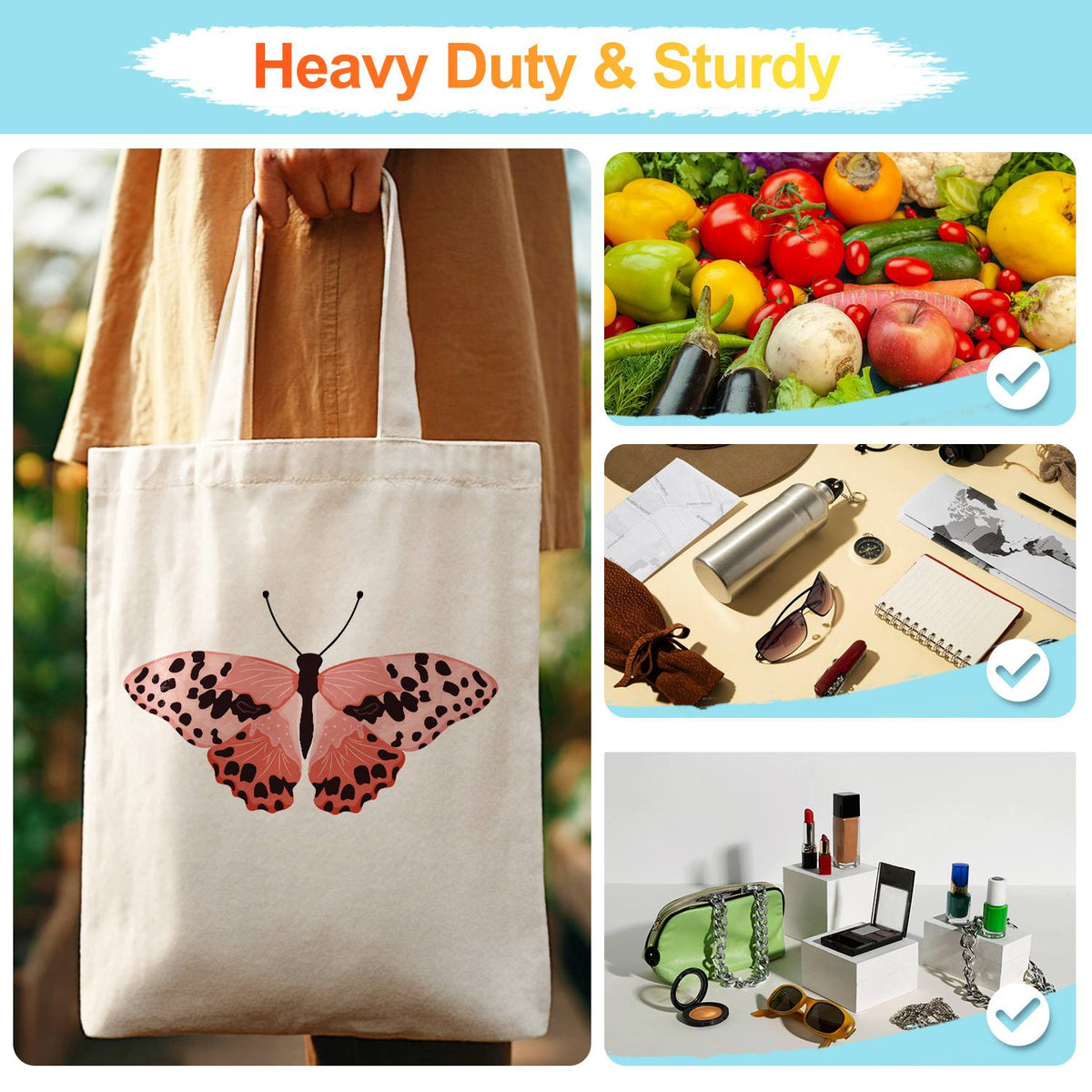 Spotted Salmon-Pink Butterfly paint by numbers tote bag – image 15