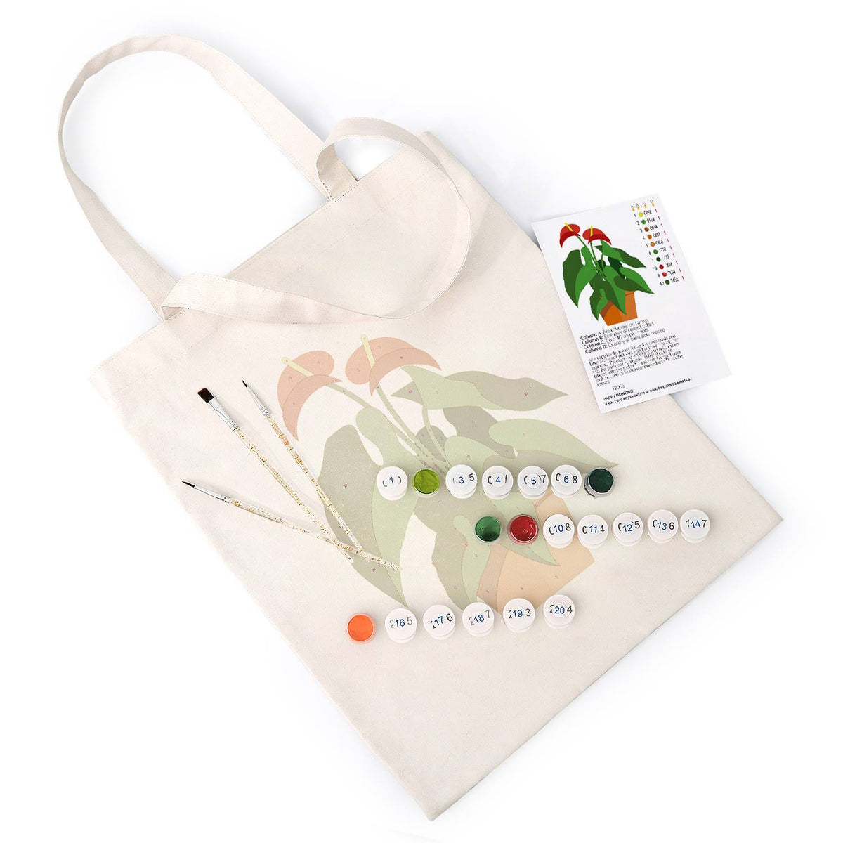 Flamingo Flower in Terracotta paint by numbers tote bag – image 5