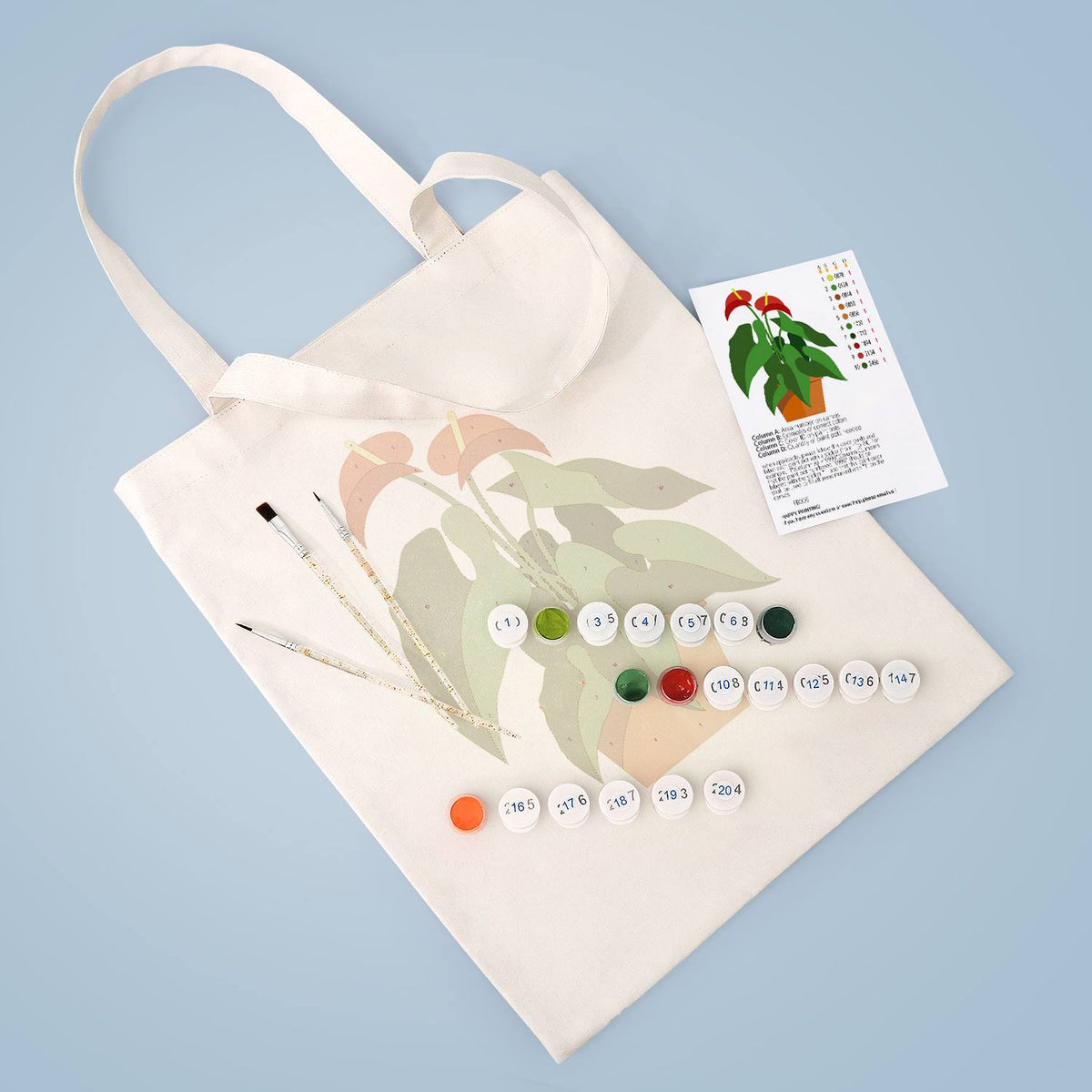 Flamingo Flower in Terracotta paint by numbers tote bag – image 6
