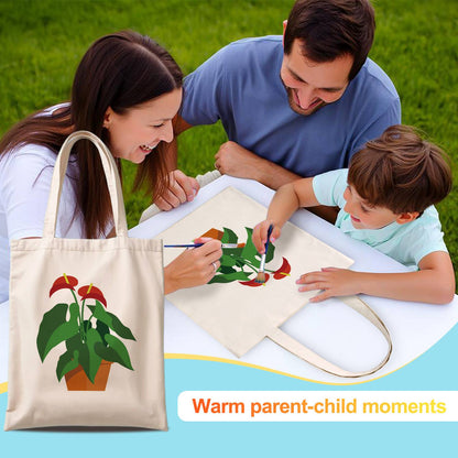Flamingo Flower in Terracotta paint by numbers tote bag – image 13