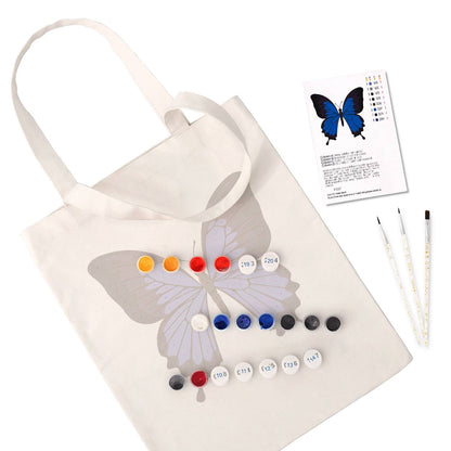 Electric Blue Swallowtail paint by numbers tote bag – image 2