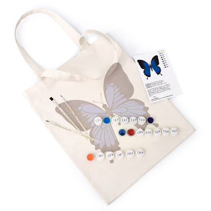 Electric Blue Swallowtail paint by numbers tote bag – image 5