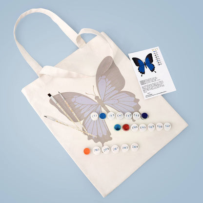 Electric Blue Swallowtail paint by numbers tote bag – image 6