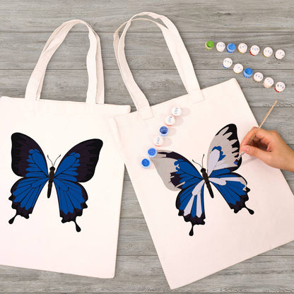 Electric Blue Swallowtail paint by numbers tote bag – image 7