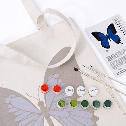 Electric Blue Swallowtail paint by numbers tote bag – image 11