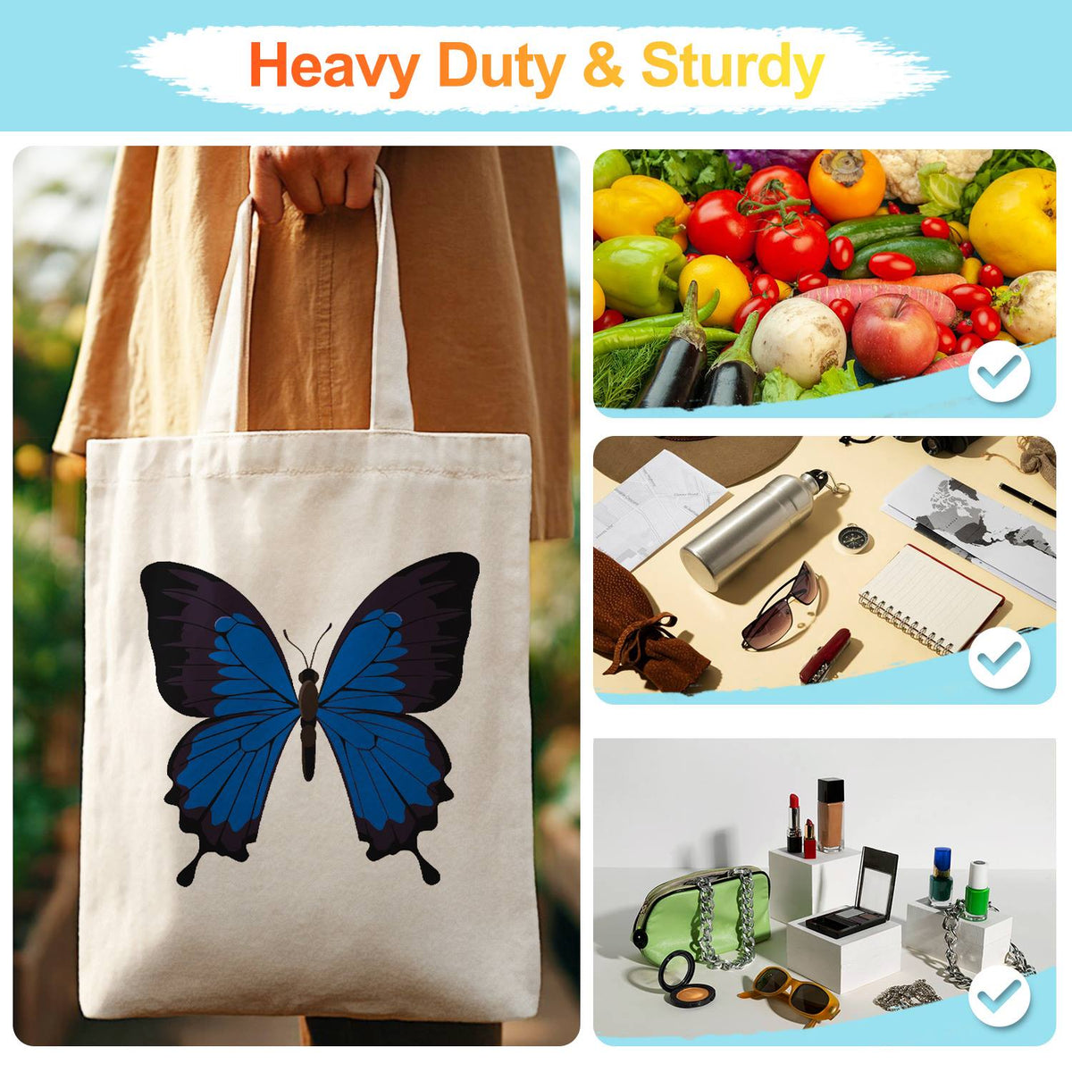 Electric Blue Swallowtail paint by numbers tote bag – image 14