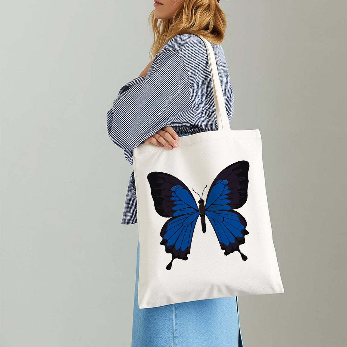 Electric Blue Swallowtail paint by numbers tote bag – image 15