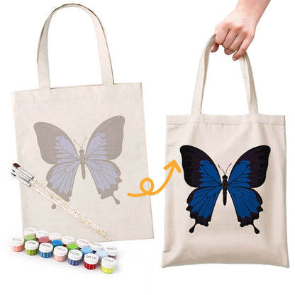 Electric Blue Swallowtail paint by numbers tote bag – image 16