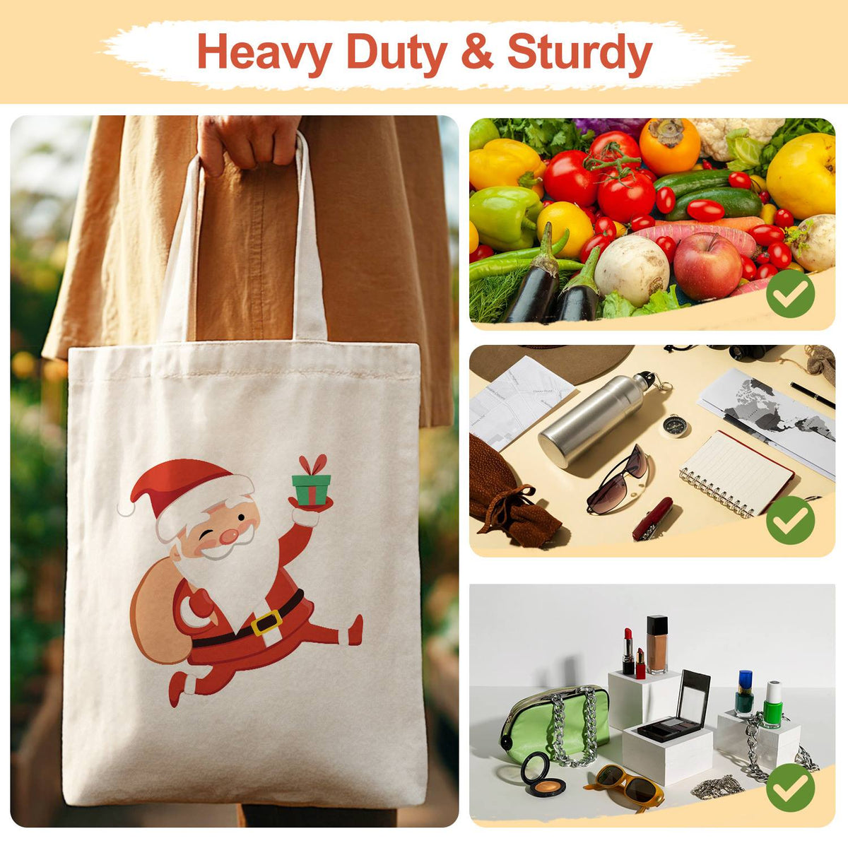 Santa Dashing with a Gift paint by numbers tote bag – image 13