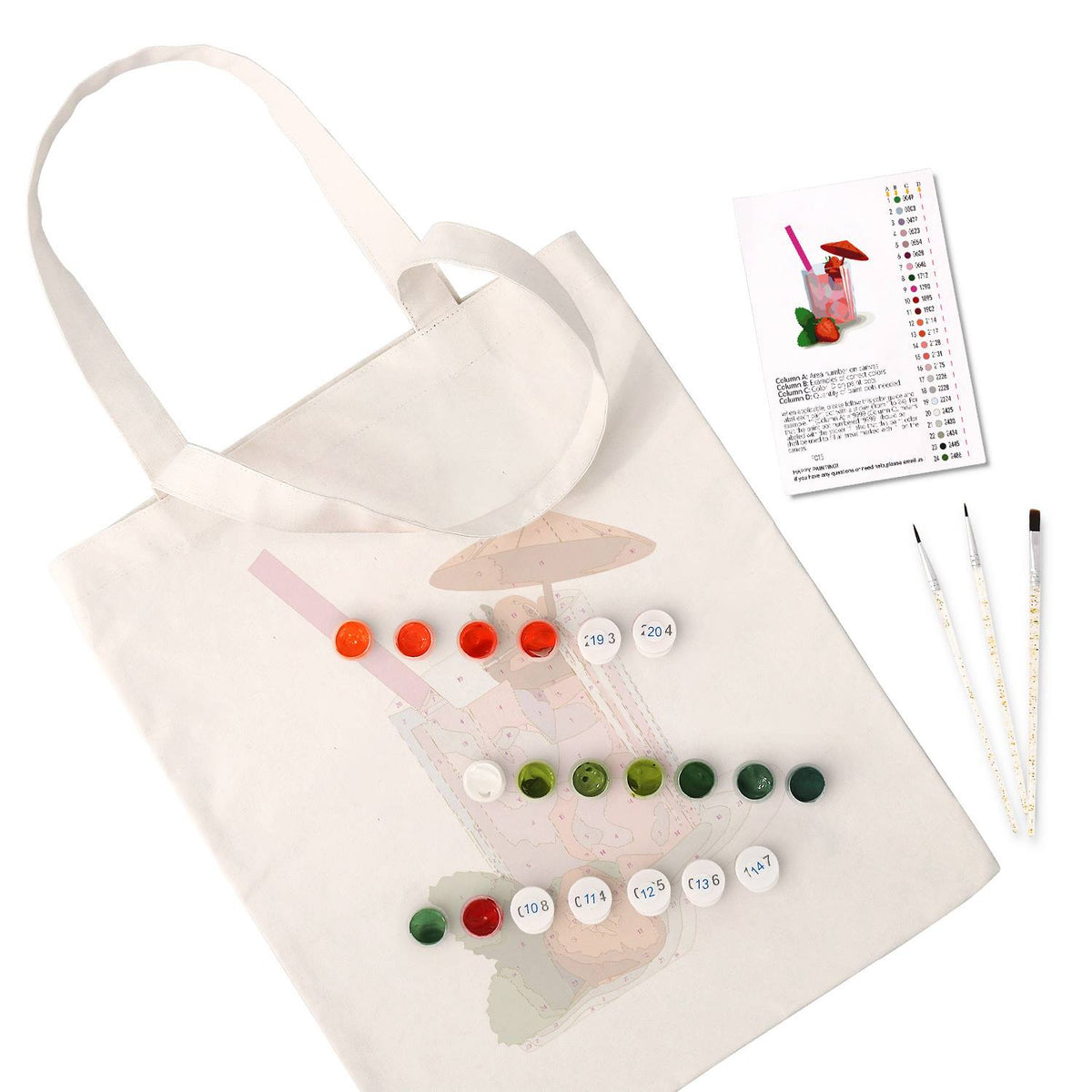 Iced Strawberry Cooler paint by numbers tote bag – image 2